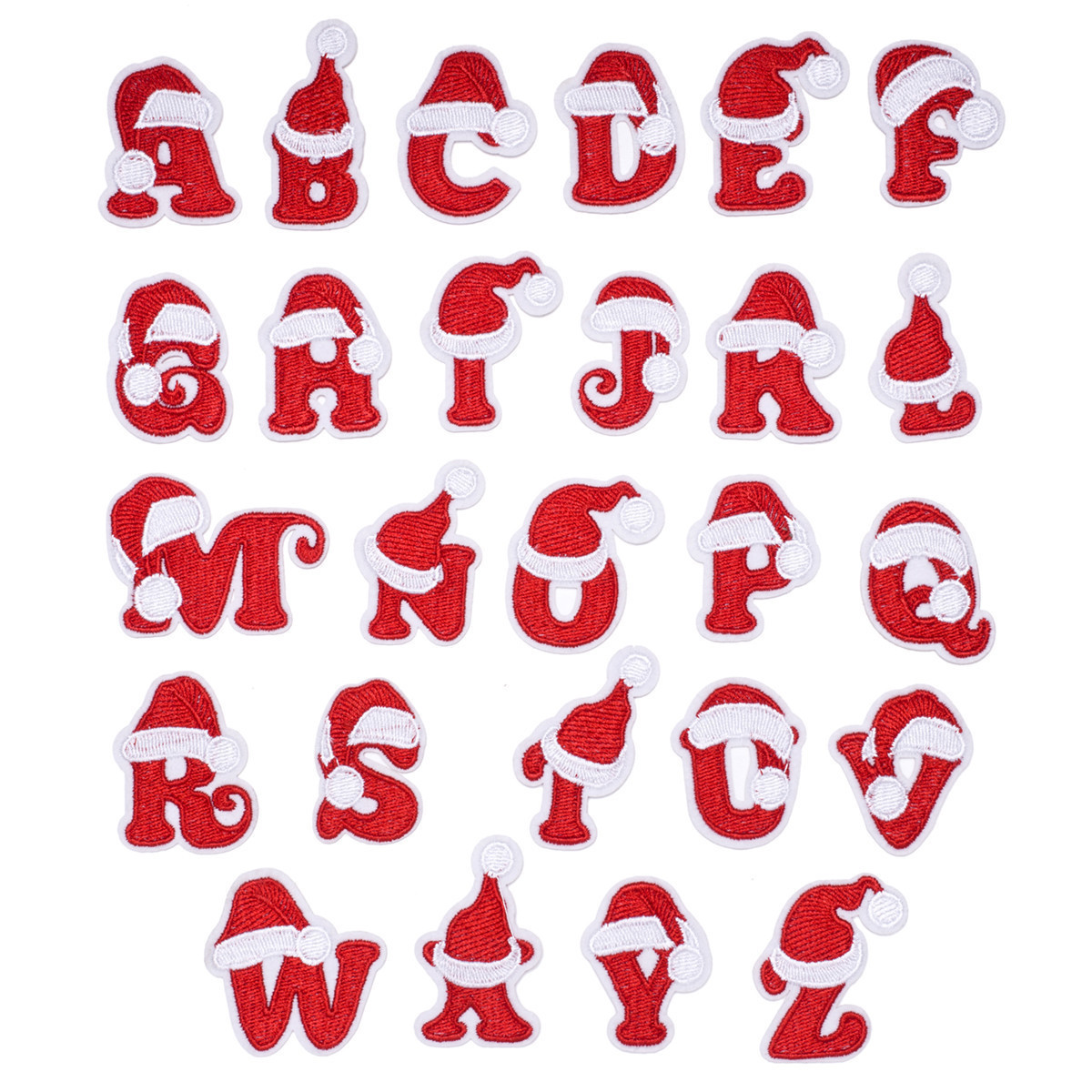 Clothing accessories Christmas 26 red English letters set Christmas hat style can be hot