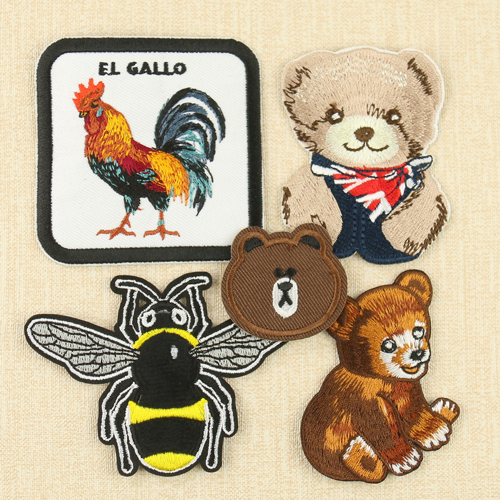 embroidery cloth sticker cartoon animal bear adhesive Patches clothing accessories DIY embroidery badge