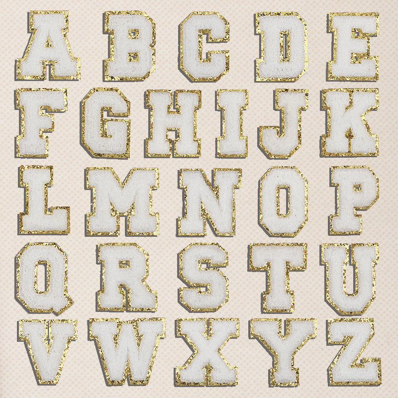 white letter embroidery cloth sticker 26 letters embroidery clothes and hats accessories Patches sticker