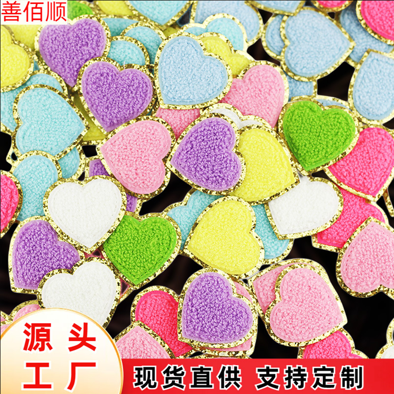 Embroidery Love Cloth Sticker Embroidery Patches Heart Sticker Clothes Shoe Bag Accessories DIY