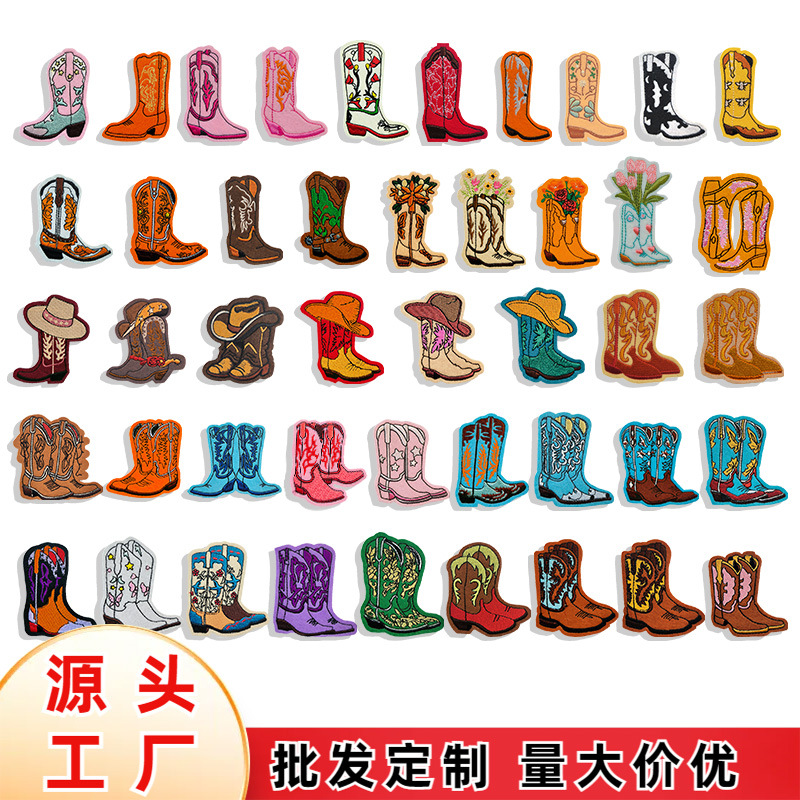 shoe iron on patches various styles sewn boots jeans decorative Patches stickers