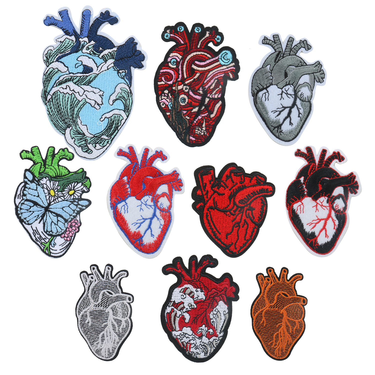heart cloth sticker and realistic heart adhesive embroidery DIY clothing accessories sticker Patches sticker