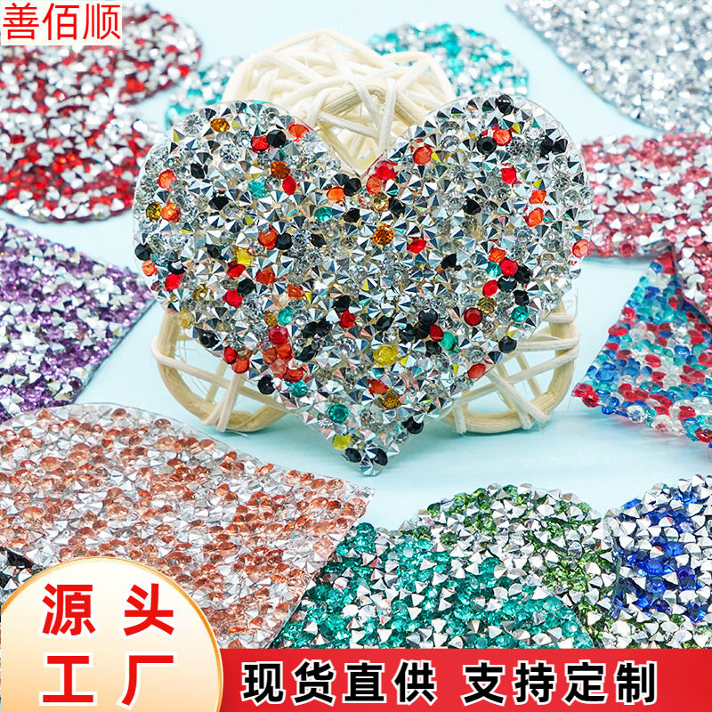 rhinestone resin diamond 6.5cm love cloth sticker accessories decorative adhesive patch