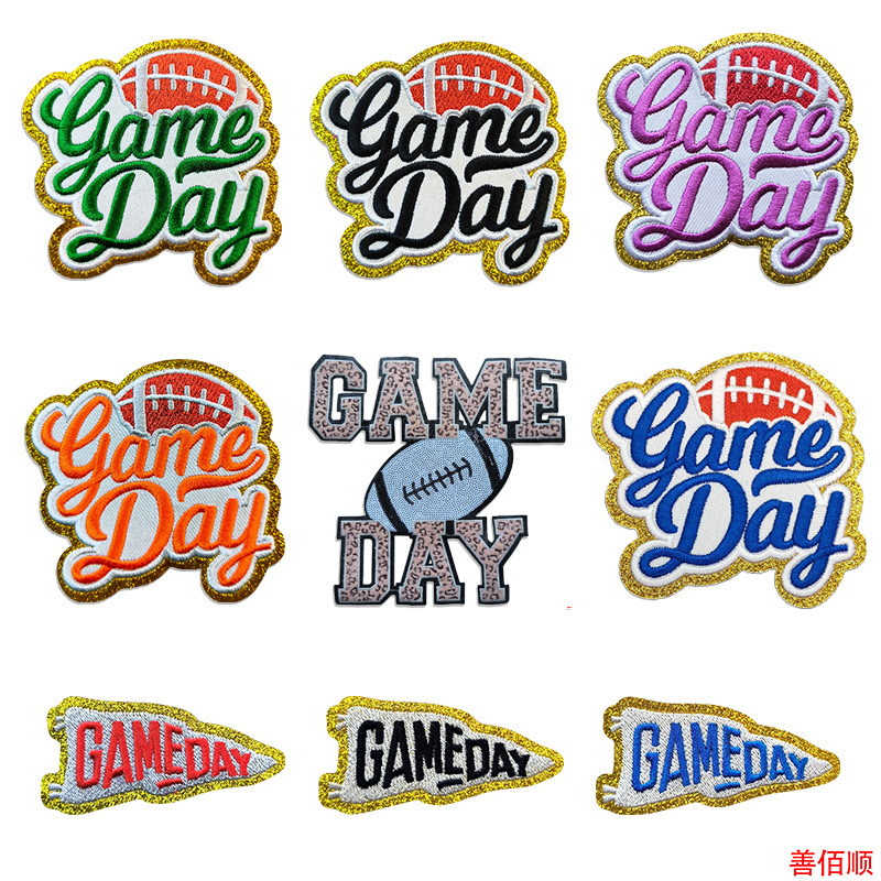 GameDay football cloth sticker Patches sticker flag embroidery flower