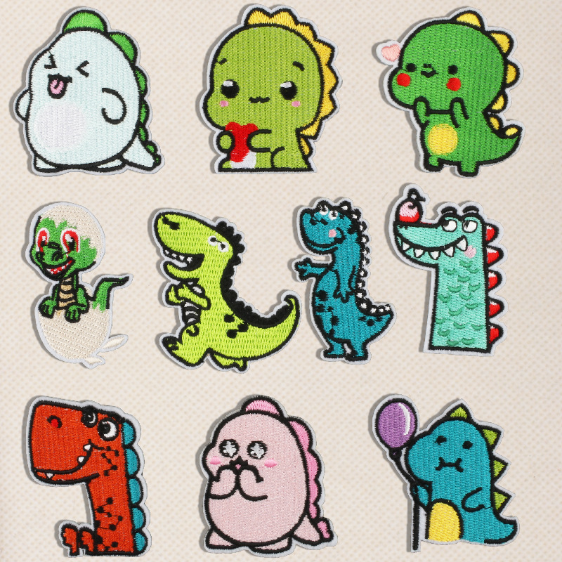 cartoon dinosaur embroidery crocodile Patches sticker embroidery cloth sticker clothes bag accessories