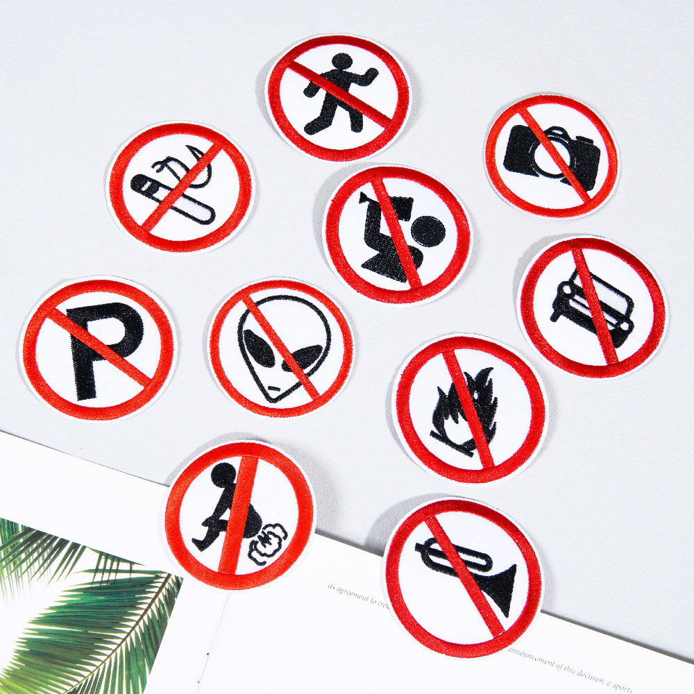 embroidery round embroidery red and black sign cloth sticker clothing luggage ironing and sewing