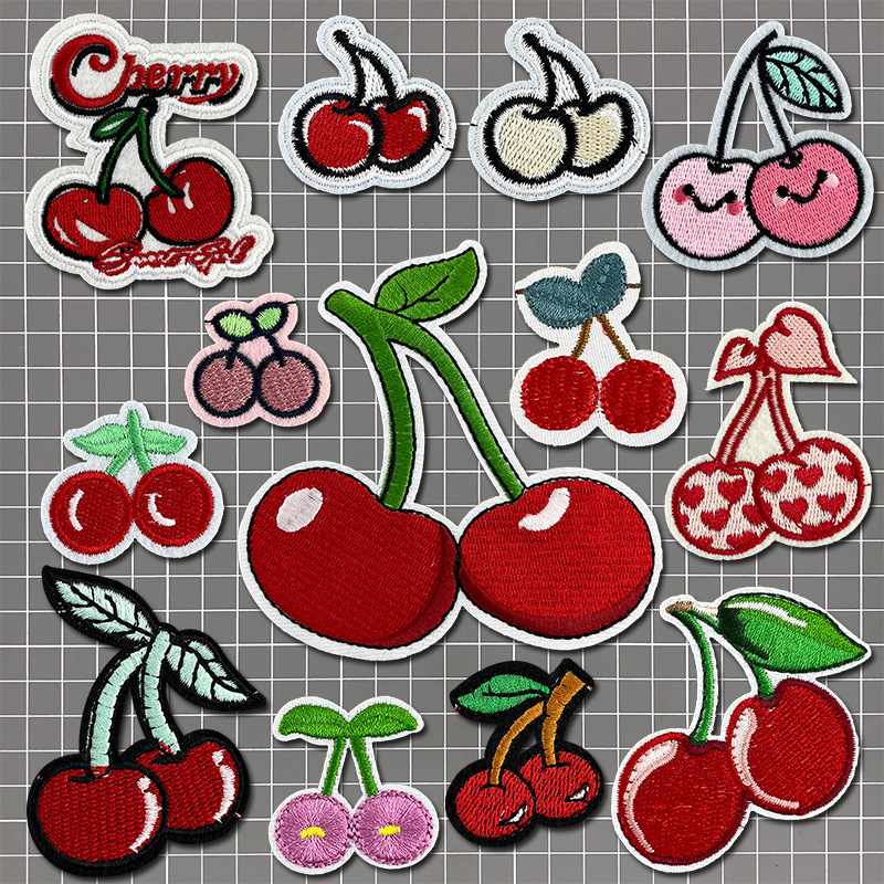 Cherry skirt schoolbag decorative cloth sticker clothing embroidery Patches sticker