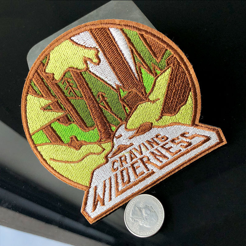 Big tree embroidery cloth sticker cartoon embroidery forest longing wilderness English clothing accessories schoolbag DIY patch