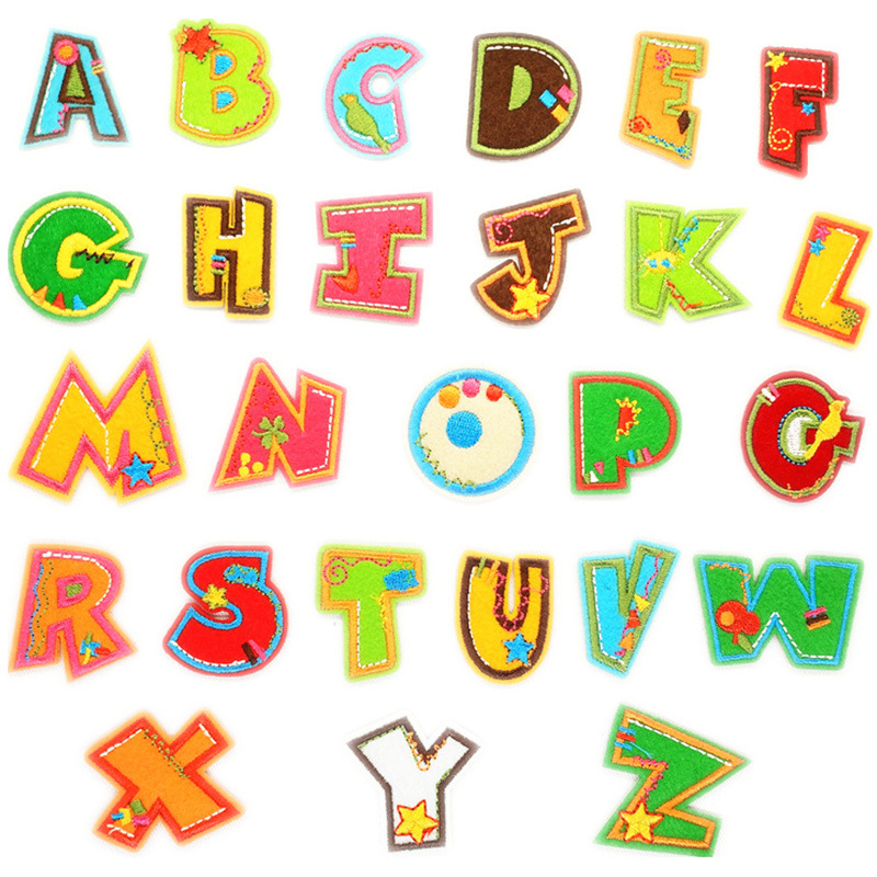 cloth sticker English letter Patches sticker clothes jeans sticker embroidery sticker hole sewing sticker
