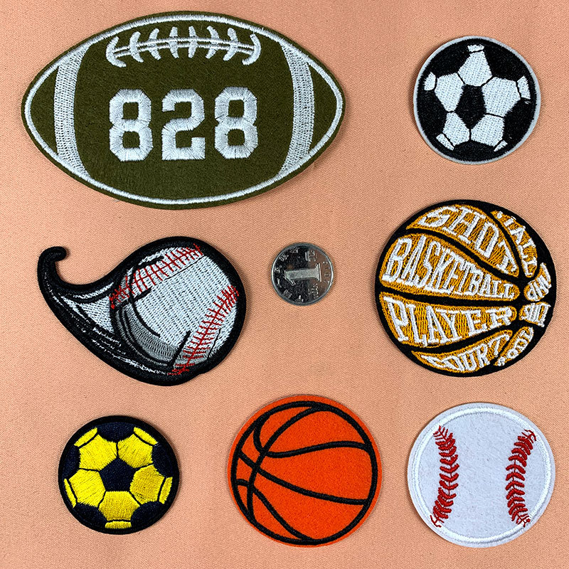 Cartoon football basketball embroidery cloth sticker outdoor ball sports baseball hat sock clothing accessories DIY embroidery patch