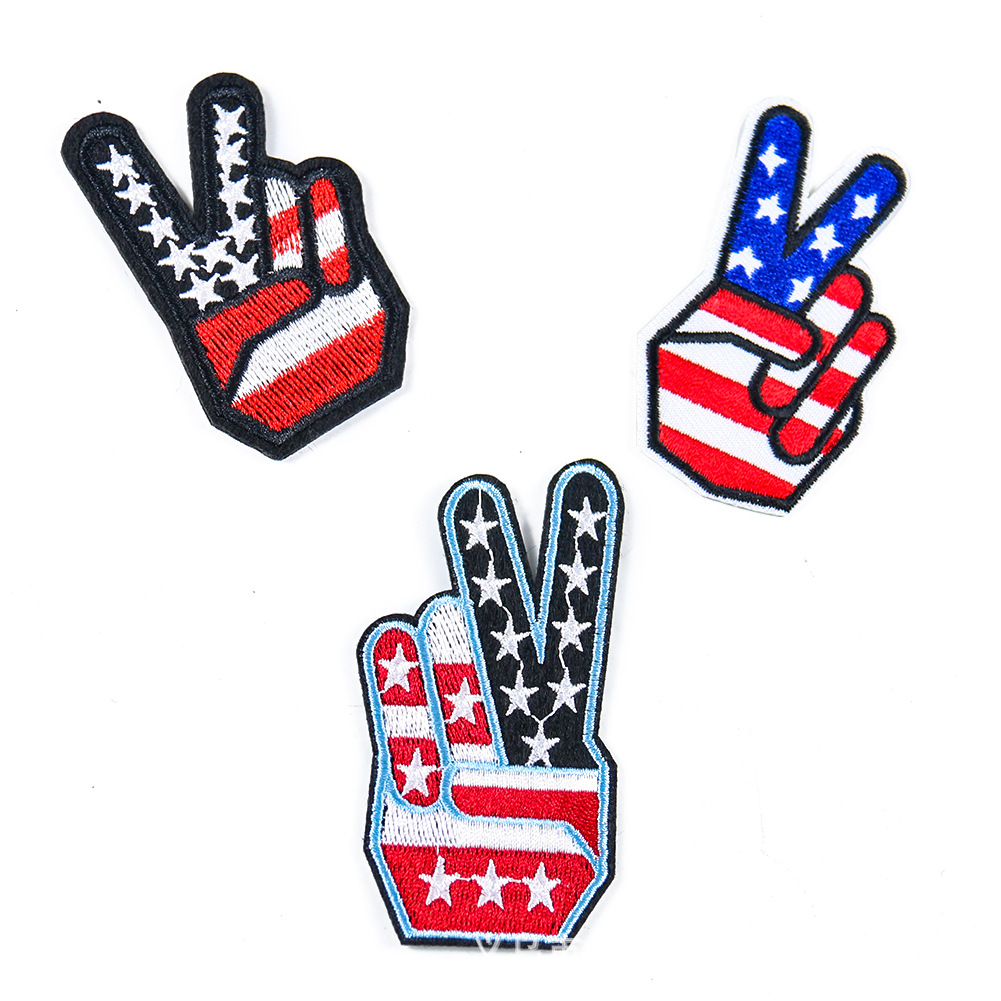 embroidery scissors hand badge cloth sticker clothes pants decorative decal hole DIY Patches sticker