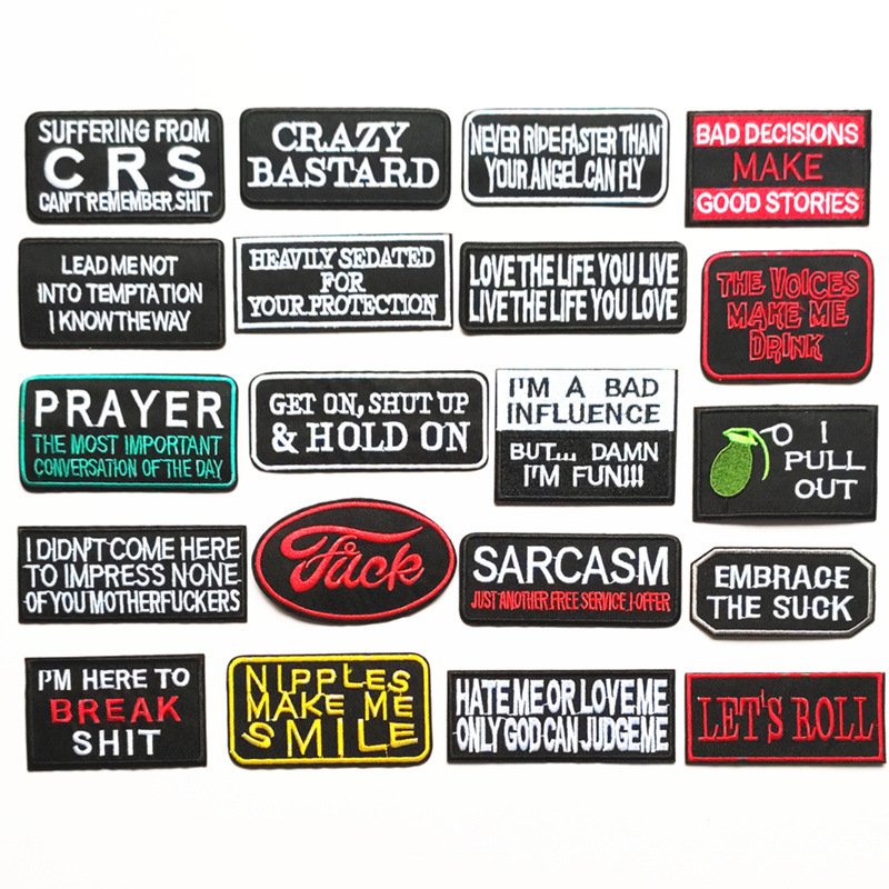 iron on patches square letters badges clothing accessories patches