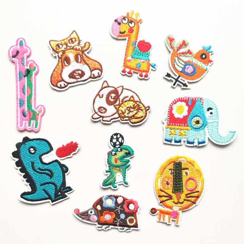 embroidery decals cute cartoon Patches stickers animal iron on patches clothes decoration repair hole labels