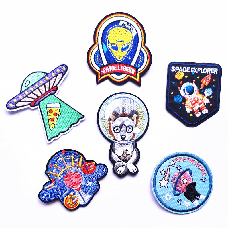 star universe planet series embroidery cloth sticker round sticker Patches sticker flower mark ironing sticker