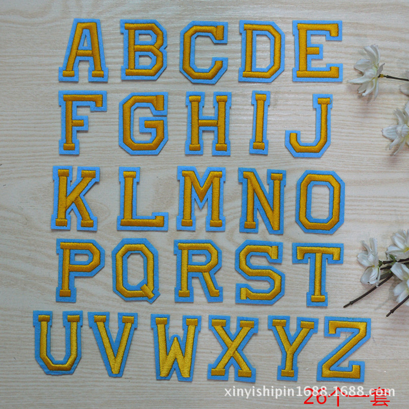 26 letter clothing clothes Patches cloth sticker badge sticker cartoon sticker DIY Patches cloth sticker can be ironed