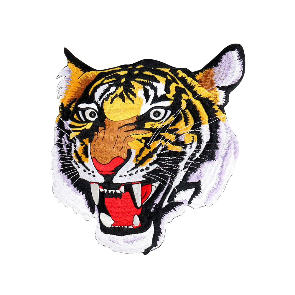Large animal tiger head embroidery cloth sticker clothing accessories DIY Patches sticker