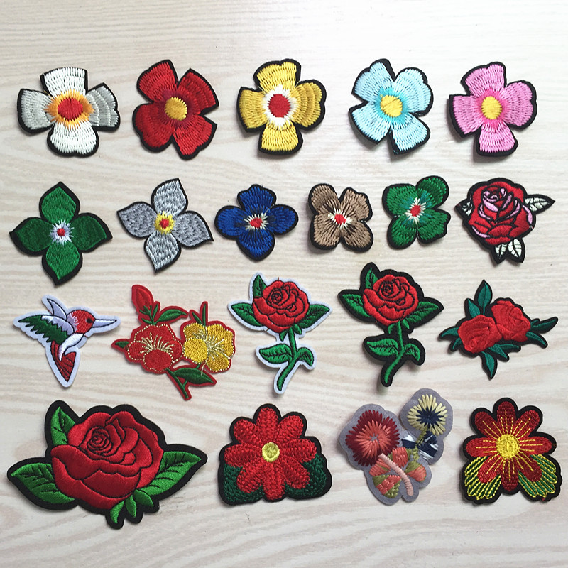 Embroidery flower clothes decorative stickers DIY clothes sewing patches Embroidery cartoon iron on patches can be ironed