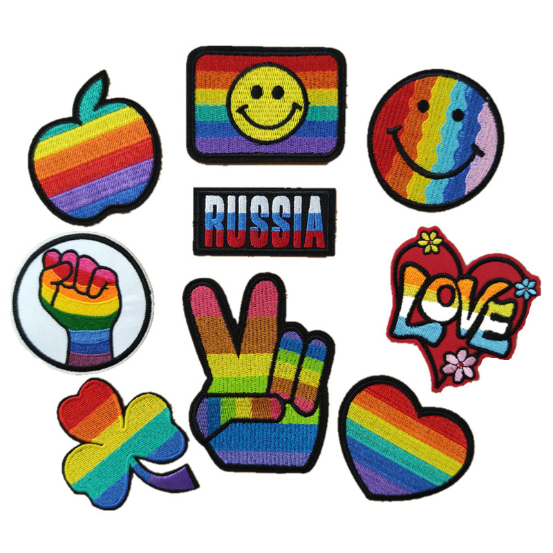 adhesive ironing embroidery cloth sticker rainbadge embroidery label LOVE clothes Patches sticker