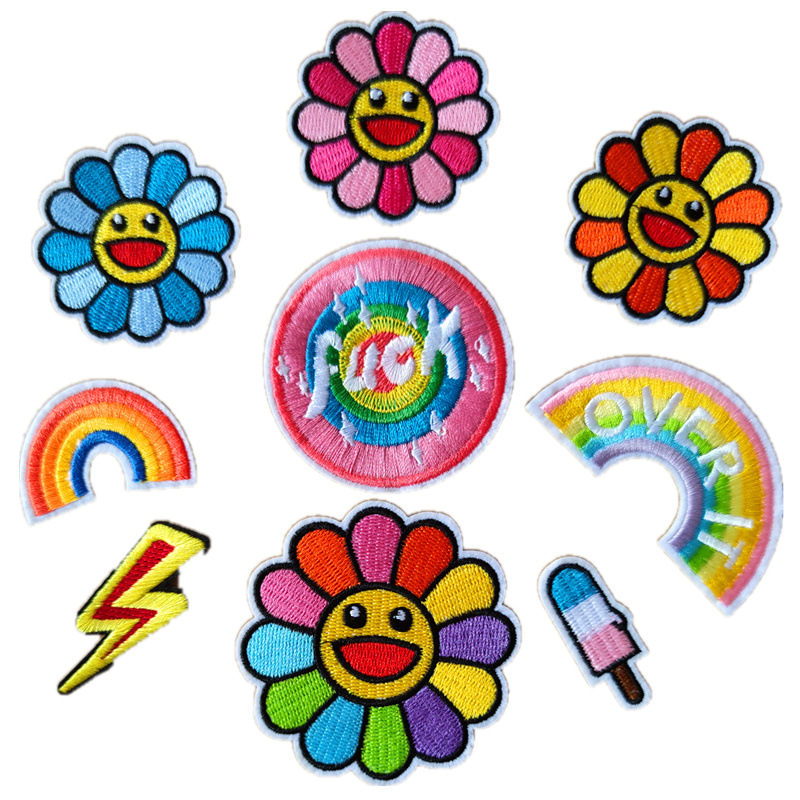embroidery label sticker cartoon animal flower cloth sticker embroidery badge accessories DIY clothes Patches sticker can be ironed