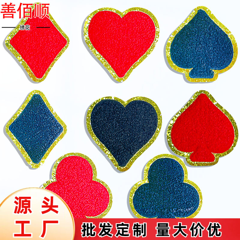 Large embroidery poker cloth Patches accessories decoration DIY embroidery adhesive back decoration