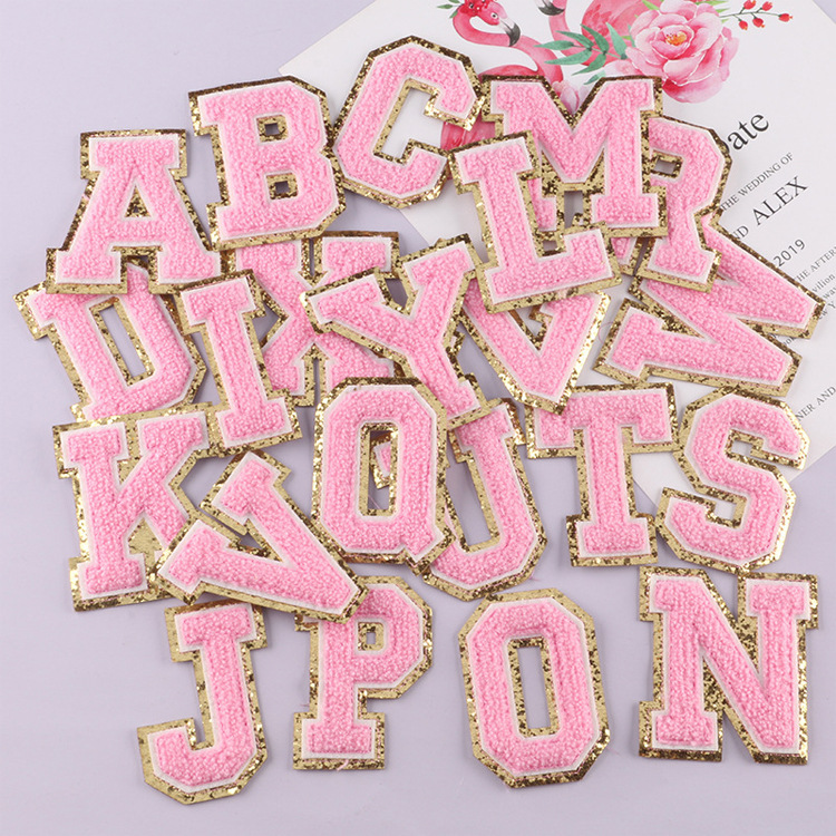 Embroidery English Alphabet Patches Sticker Clothes Accessories Decorative Sticker Embroidery Cloth Sticker Embroidery Ironing Sticker
