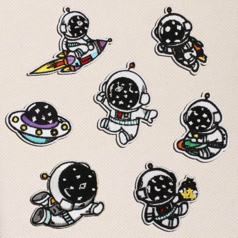 cartoon embroidery cloth sticker planet rocket embroidery clothes and hats accessories  ironing Patches sticker