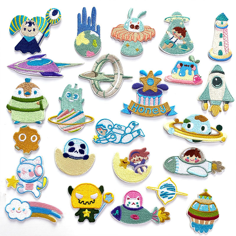 self-adhesive embroidery cloth sticker cute cartoon animal embroidery Patches sticker decorative jacket repair