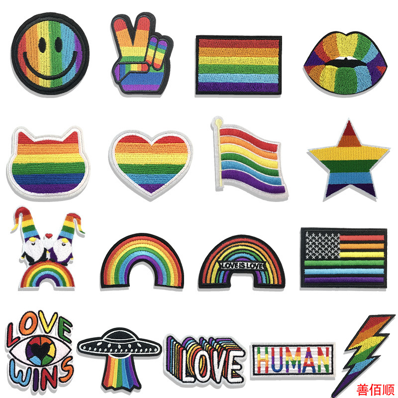 star love shaped bead sequcloth sticker badge chest badge Patches sticker clothes decoration