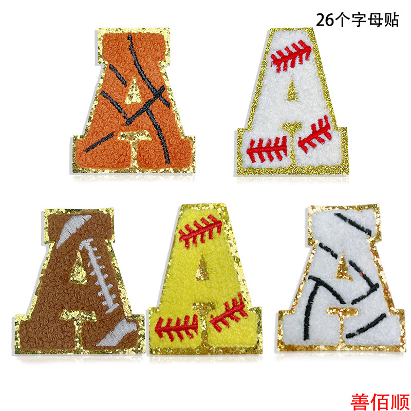 7cm letter cloth sticker basketball volleyball softball baseball football 26 English Patches stickers