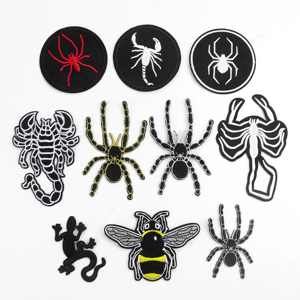 Cartoon animal embroidery spider cloth sticker hat sock clothing accessories DIY Patches sticker badge