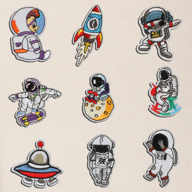 embroidery cloth sticker planet rocket embroidery clothes and hats accessories  ironing Patches sticker