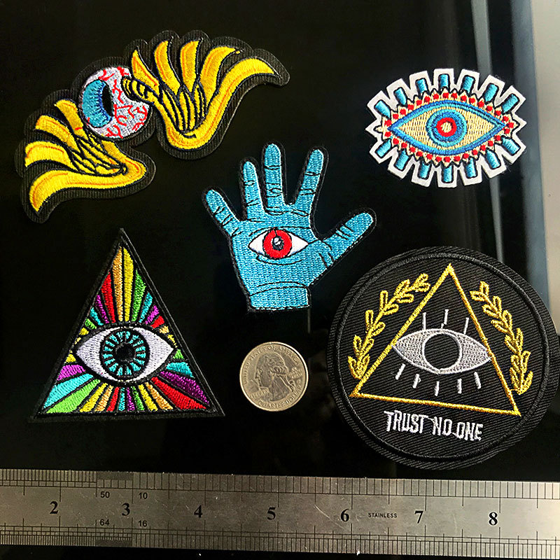 Eye totem embroidery cloth sticker Egyptian triangle eye style eye of God clothing accessories