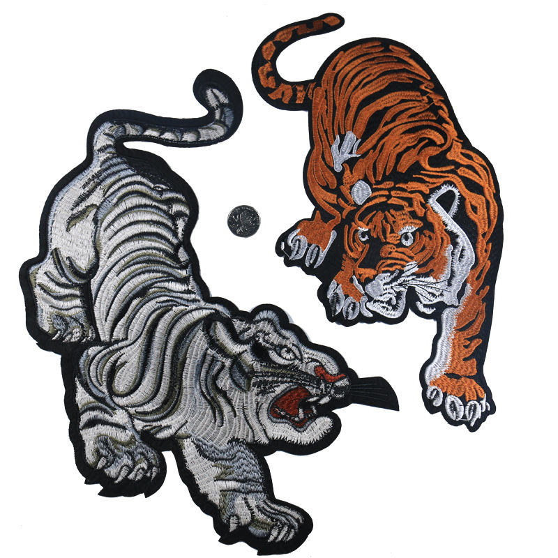 Big tiger embroidery cloth sticker domineering tiger the mountain glue embroidery clothing accessories schoolbag DIY Patches sticker