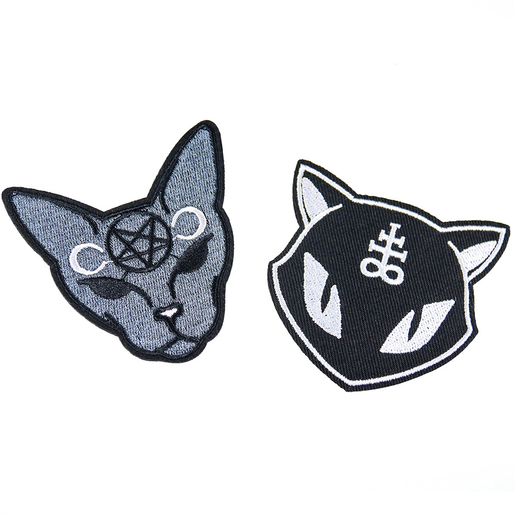 Evil cat embroidery cloth sticker clothes and pants decorative accessories embroidery DIY sticker
