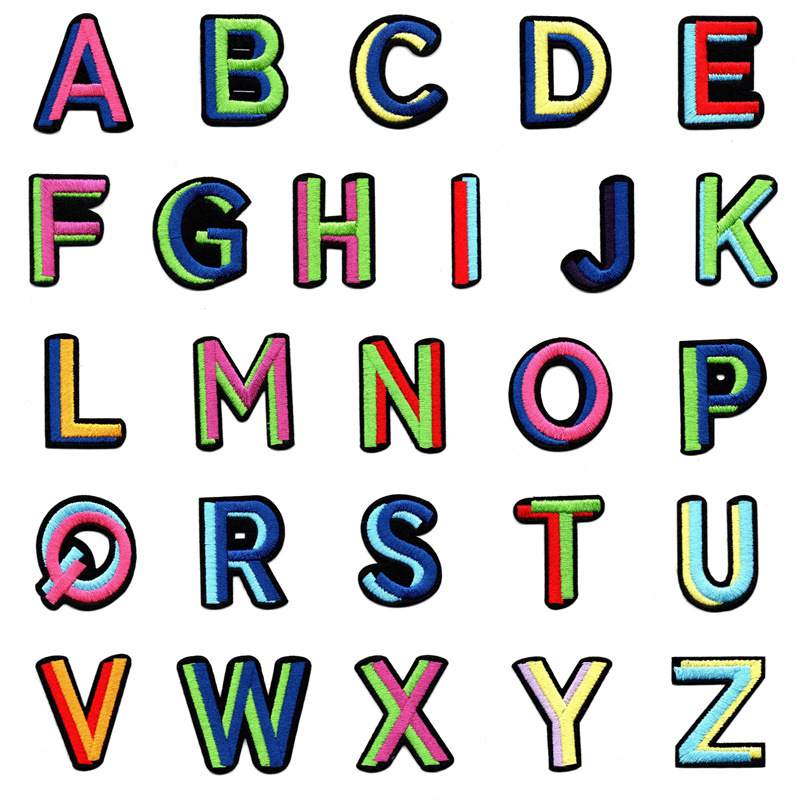 cartoon 26 English alphabet cloth Patches  baby admission quilt clothes pants mark decal