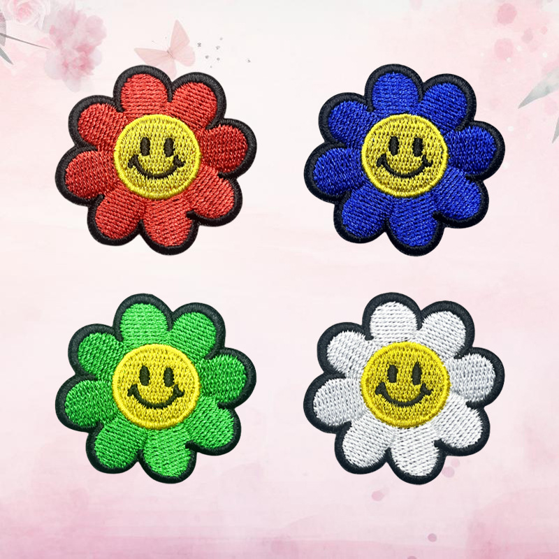 embroidery label cartoon sunflower embroidery sticker jacket Patches sticker jewelry accessories cloth sticker
