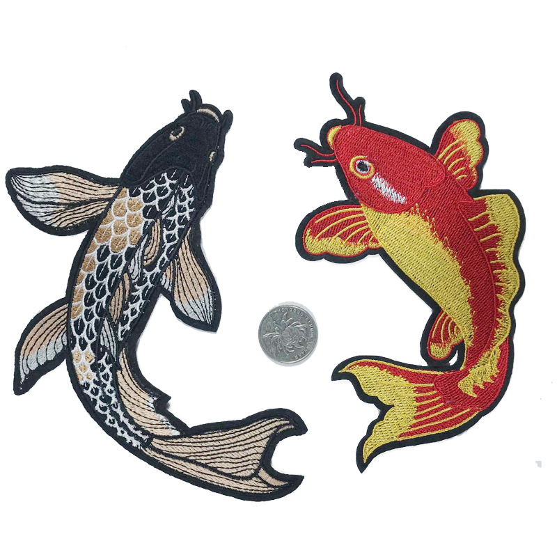 Goldfish cloth sticker lucky auspicious clothing creative DIY decorative hole patch
