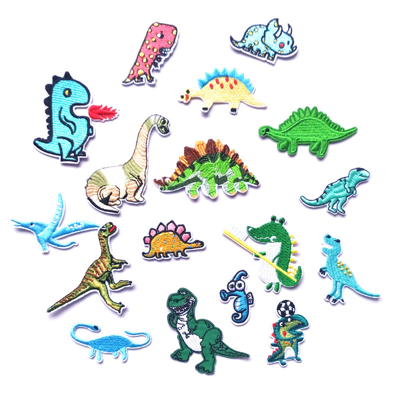 Adhesive embroidery dinosaur cartoon cloth sticker badge hat badge DIY clothing accessories patch