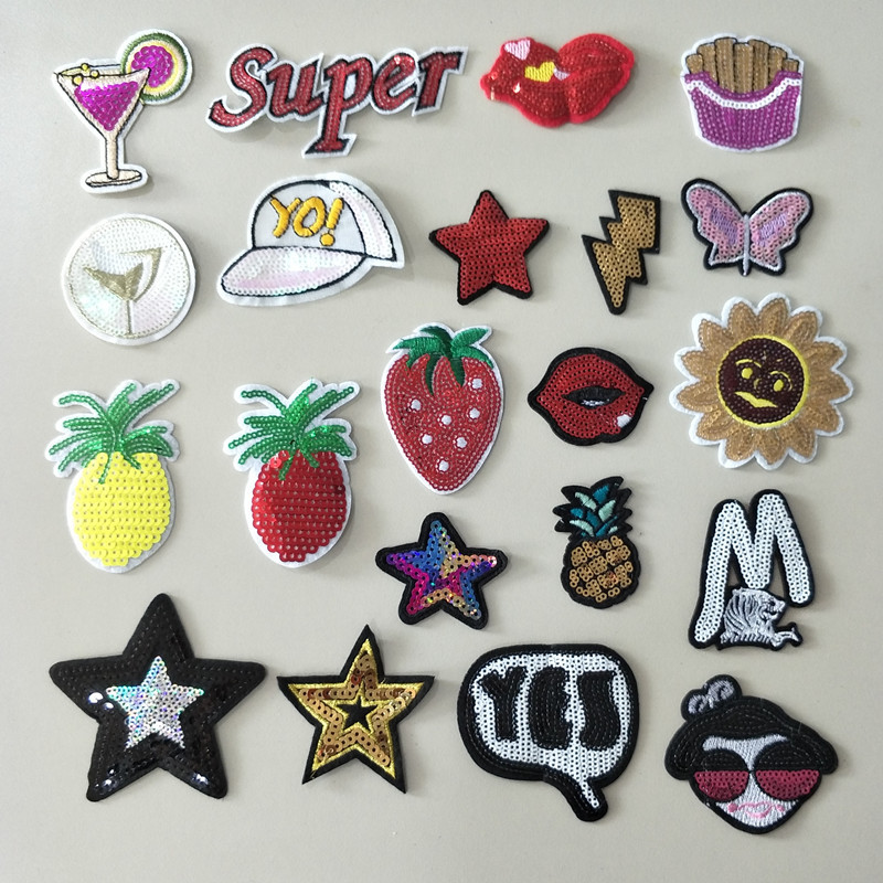 sequin Patches stickers fruit sequin stickers cartoon picture Patches stickers decorative stickers