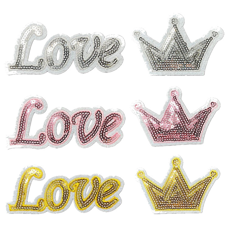 crown letter label DIY Patches sticker clothing accessories