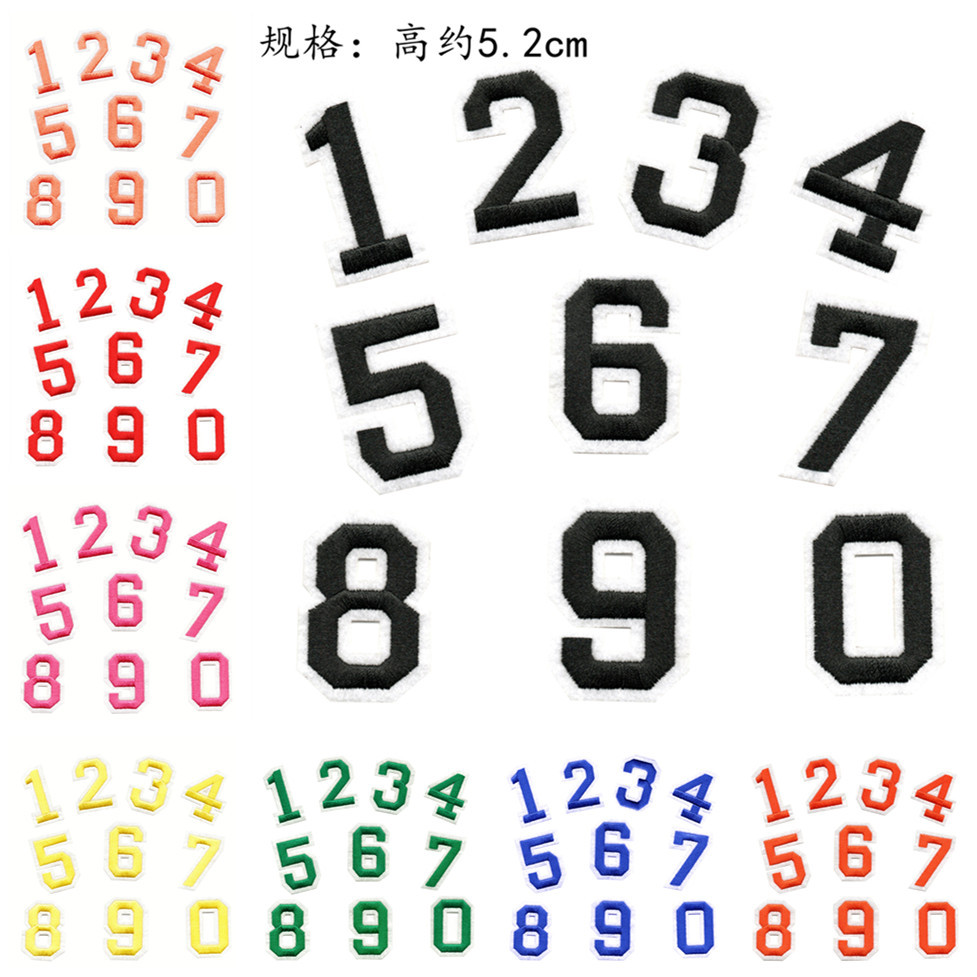 Embroidery 0-9 embroidery sticker letter text embroidery accessories clothes decoration embroidery can be ironed