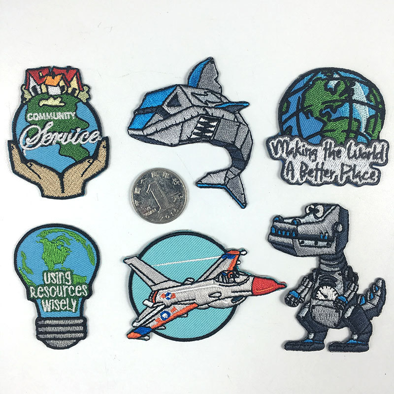 embroidery cloth sticker clothing schoolbag 3D cartoon DIY embroidery borderless earth Patches sticker