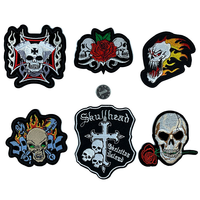 Skull embroidery cloth sticker adhesive embroidery ghost head clothing accessories DIY patch