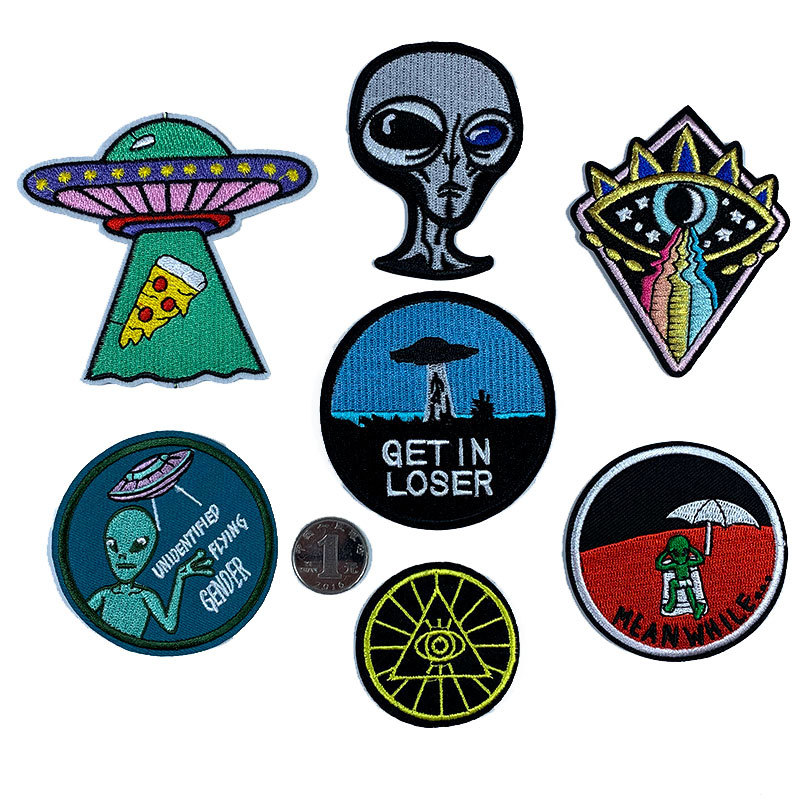 Cartoon embroidery cloth sticker style UFO UFO embroidery clothing accessories Patches sticker
