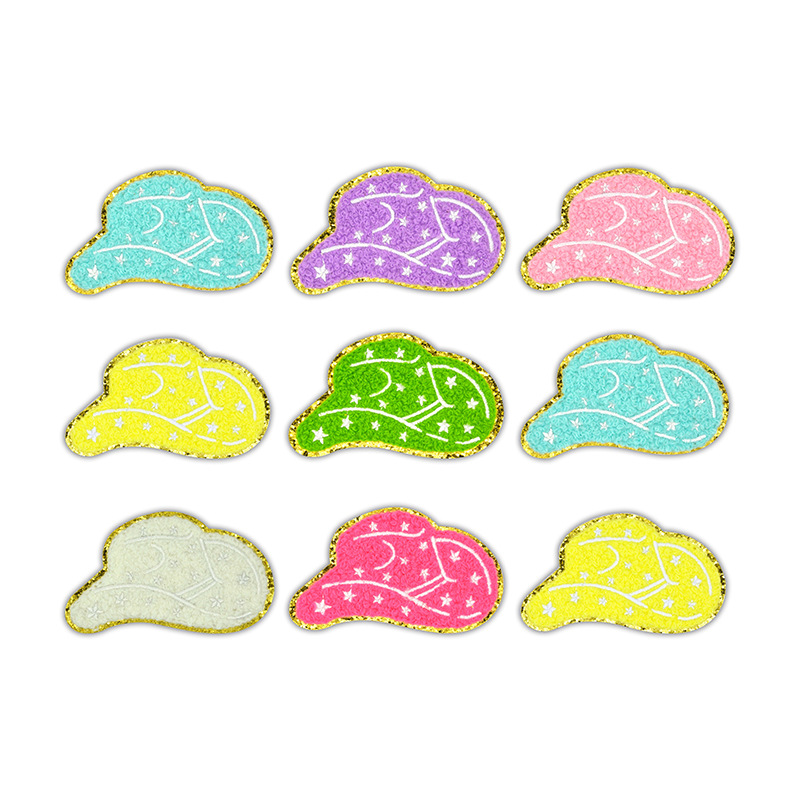 Glitter hat cloth sticker clothes bag decorative sticker