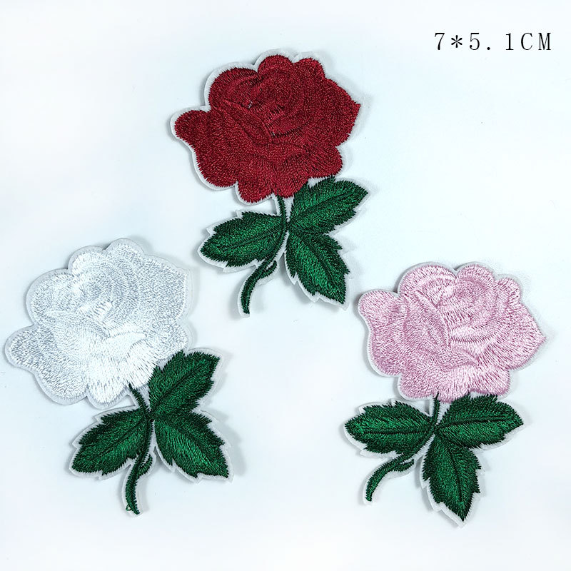 rose iron on patches clothing accessories DIY Patches stickers,explosion