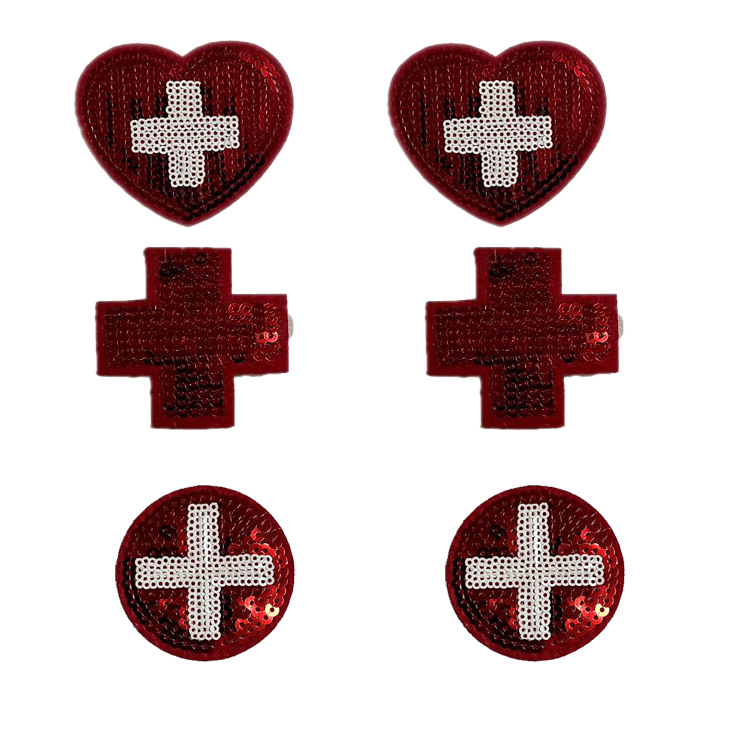 Colorful love clothing accessories beads embroidery iron on patches