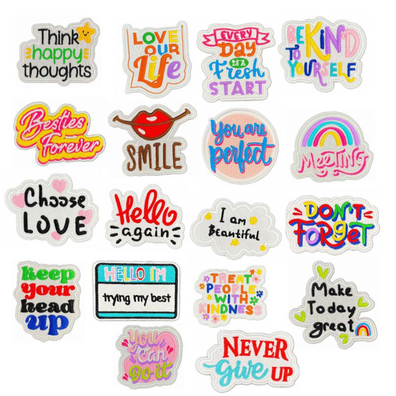 Colorful English letter embroidery cloth sticker decorative Patches sticker