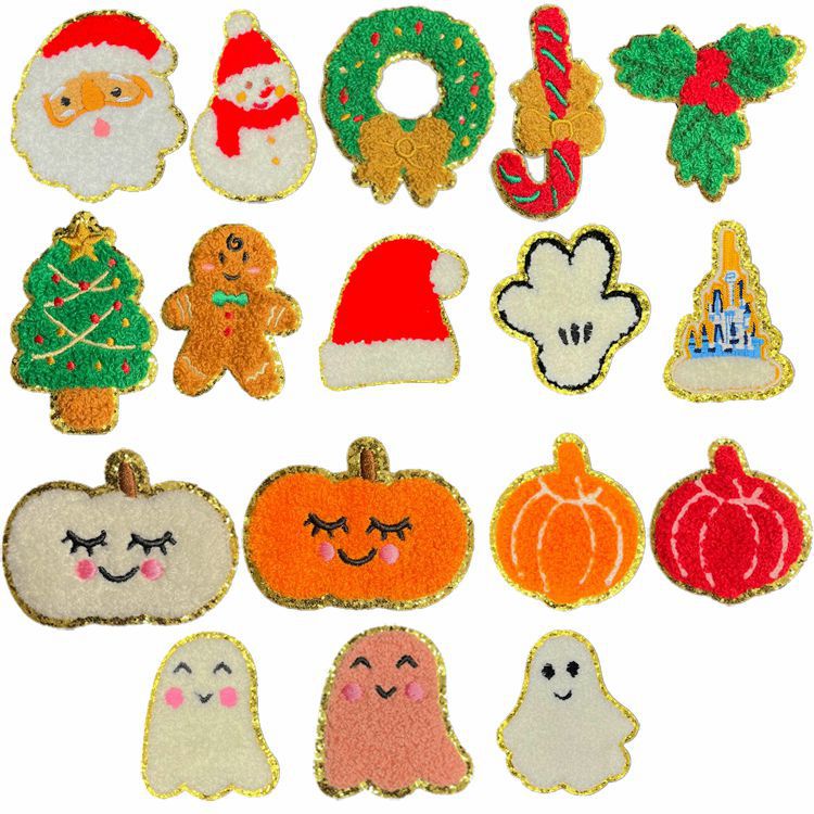 Christmas Halloween embroidery Cloth Sticker Accessories