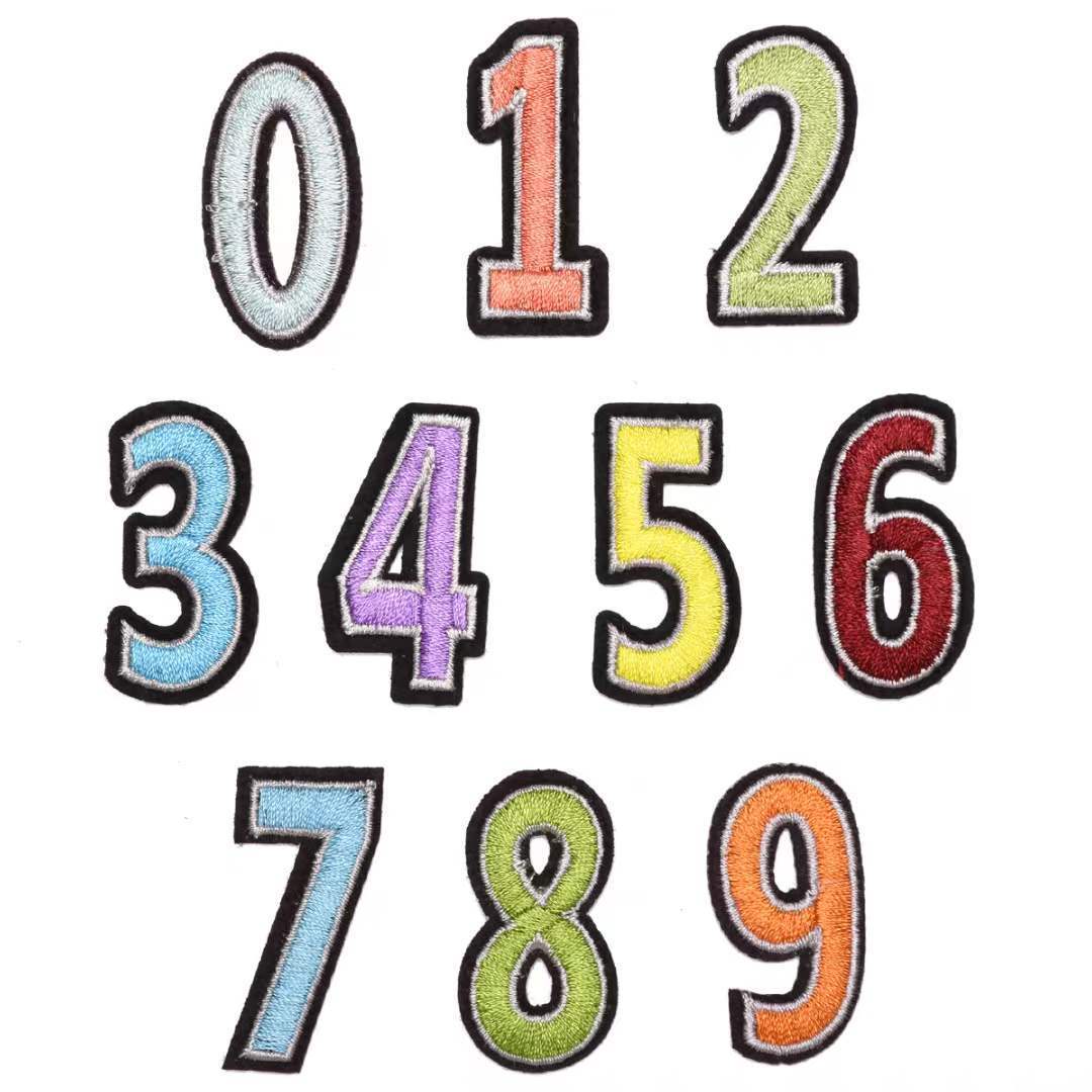 embroidery English Adhesive Cloth Sticker School Kindergarten Number Cloth Sticker Patches Sticker